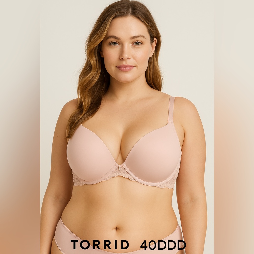 Torrid Blush Pink Lace Push-Up Bra 40DDD